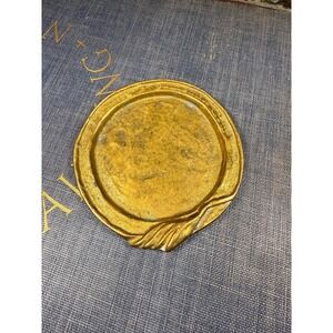 Vintage Tonini Brass Dish | Signed Italian Sculptural Catchall, 3.5" Round